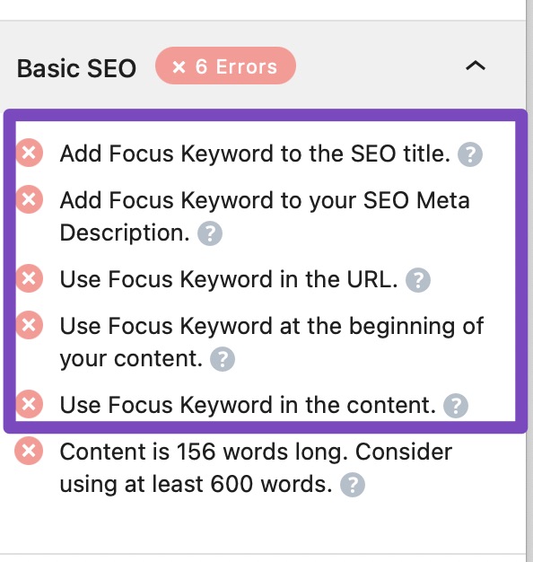 keyword optimization by rank math
