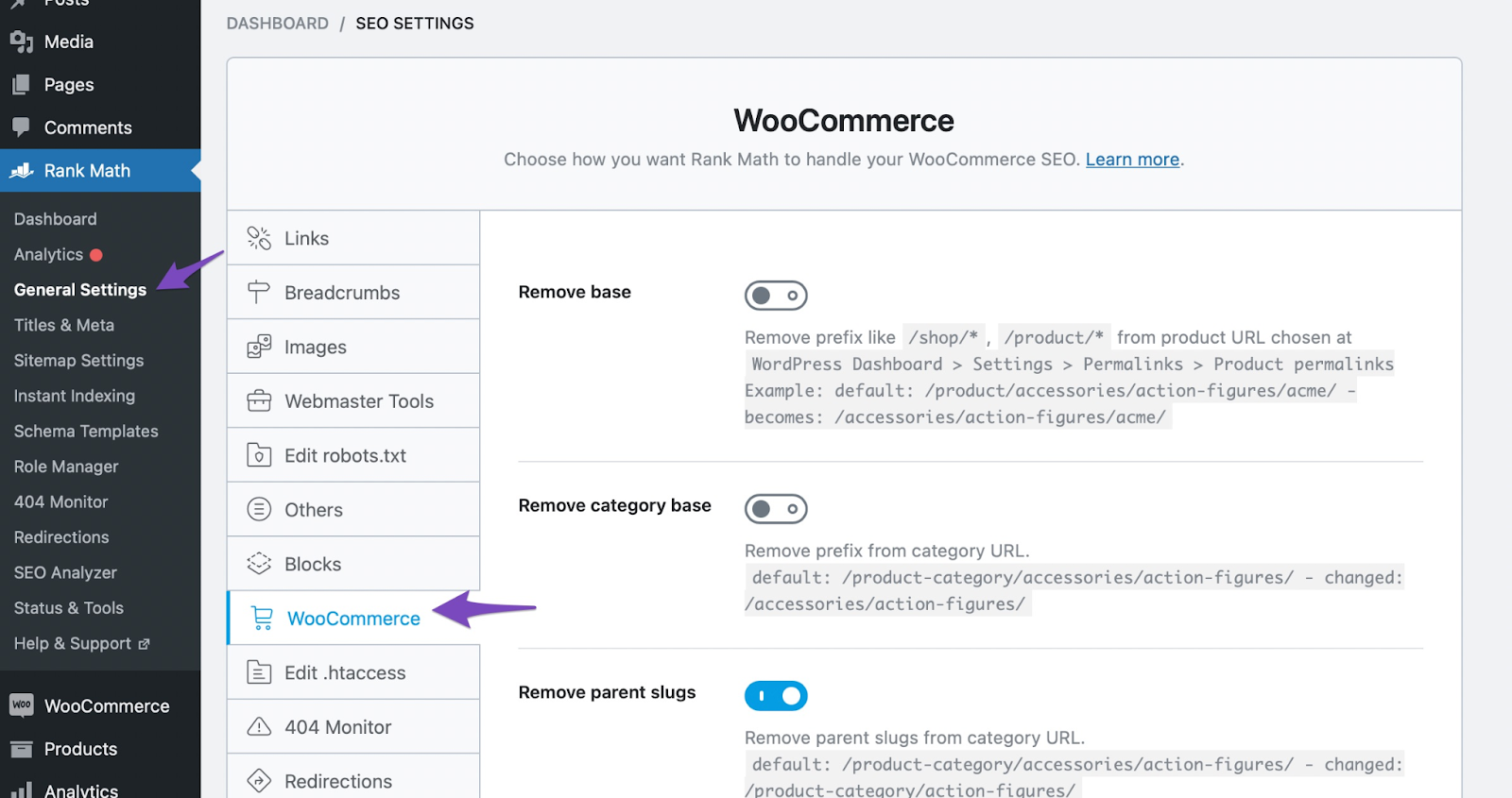 Advanced WooCommerce SEO rank math