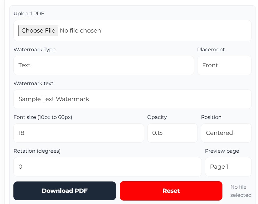 add watermark to pdf online tool use