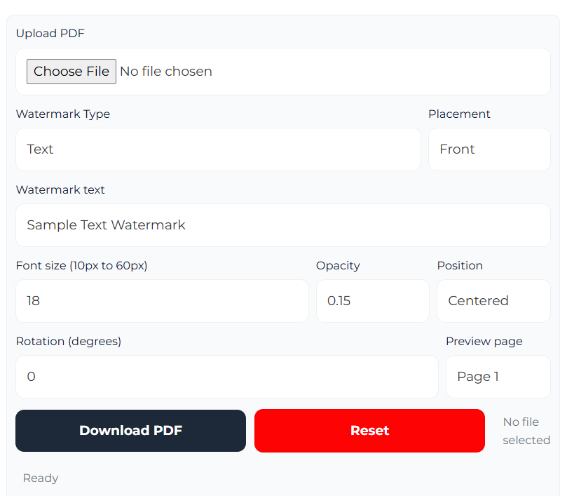 add watermark to pdf online tool customize watermark